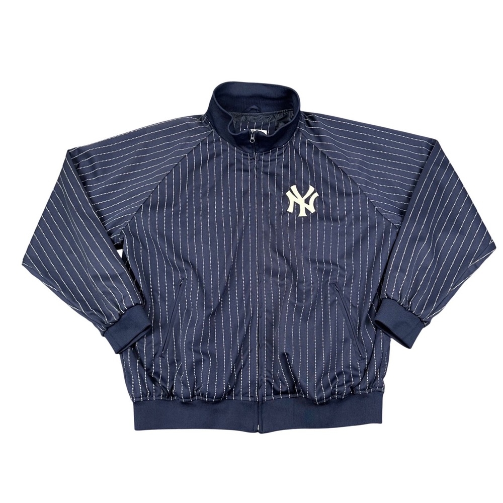 G-III Sports Carl Banks Yankees Jacket XXL Pinstripe New York MLB Full Zip Navy